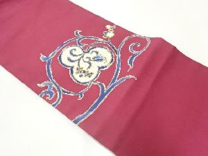 塩瀬手描き葡萄唐草模様名古屋帯